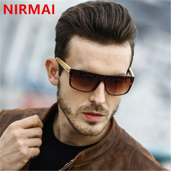 

nirmai retro wood sunglasses men bamboo sunglass women brand design sport goggles gold mirror sun glasses shades lunette oculos, White;black