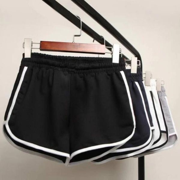 

big size 2020 summer women ladeis fashion clothings casual solid shorts high elastic waisted fitness casual shorts, White;black