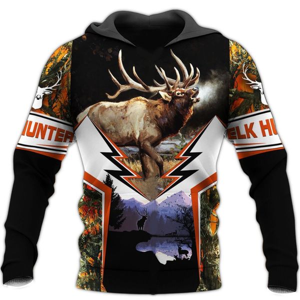 

liumaohua camo amo hunting animals deer art 3d hoodies hoodie men women fashion hooded sweatshirt long sleeve casual pullover, Black