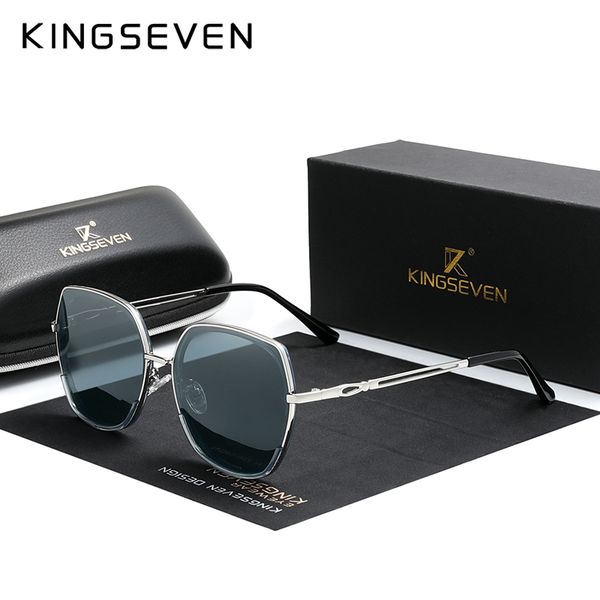 

kingseven women's sunglasses polarized gradient lens ladies butterfly design stainless steel sun glasses accessories, White;black
