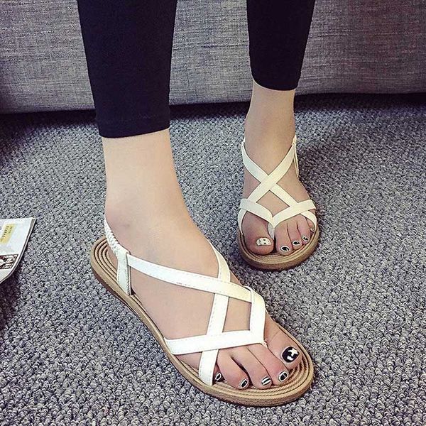 

women shoes sandals lady sandals peep-toe outdoor shoes comfort summer flip flops flat bandage bohemia leisure, Black