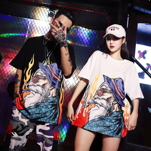 

MarchWind Brand Summer T Shirt Streetwear Harajuku Japanese Old Man T-Shirt Hip Hop Japan Style Tshirt Cartoon HipHop Tops Tees Cotton