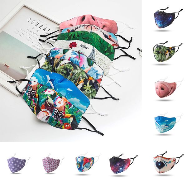 

36 стилей модных галстука-краситель печатных масок пыленепроницаемых защитных дышащих масок могут быть очищены для взрослых w-00082