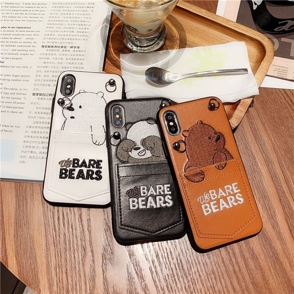 

one piece роскошь pu телефон мода для iphone x xs max xr 7 8plus6s медвежонок дизайнер телефона задней крышки