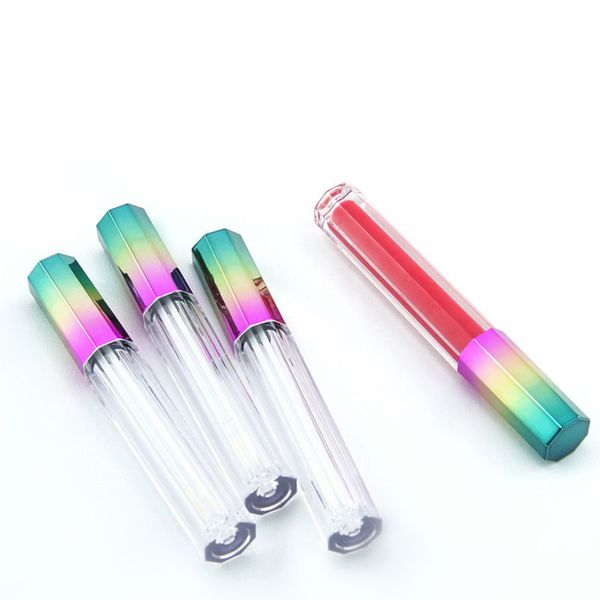

3ml diy gradient 3 color octagonal lip gloss plastic empty lipstick tube split bottles cosmetic containers refillable bottle