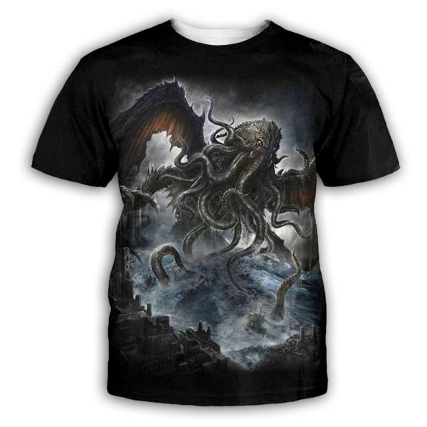 

2020 fashion men s luxury mens designer t shirts t shirt tshirt personality 3d monster printed man t-shirt mens clothes clothing tee shirt, White;black