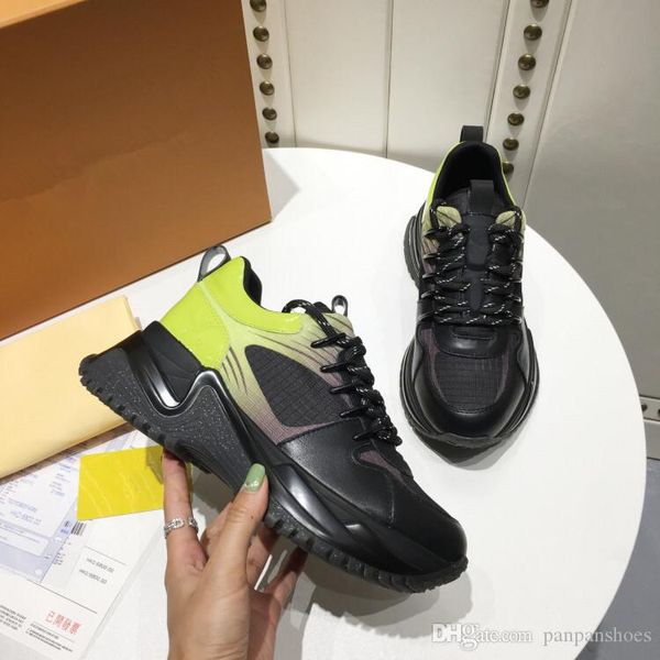 

new designer name brand man casual shoes flat fashion leather lace-up low cut trainers runaway arena shoes lh19021501, Black