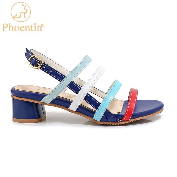 

dress shoes phoentin mixed colors women's summer sandals narrow bands slingbacks blue plus size 45 46 woman's shoe 2021 ft925, Black