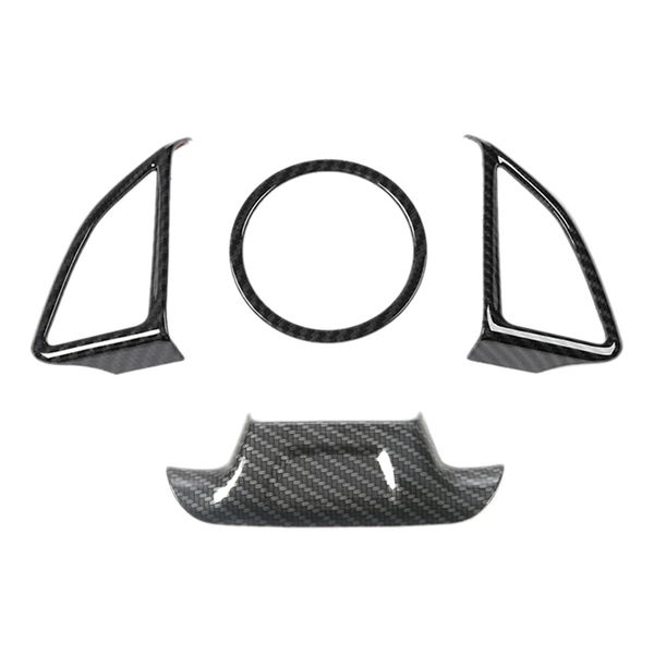 

4pcs carbon fiber steering wheel cover trim for chevy camaro 2017+ accessories