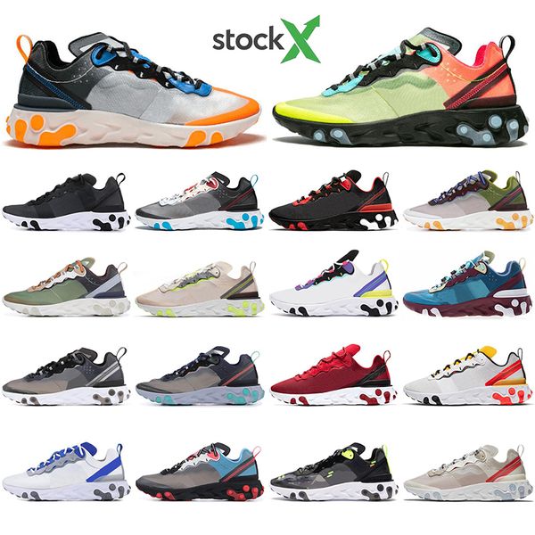

2020 chaussure лучшие мужские тренеры react element 87 55 undercover x предстоящий дизайнер серый королевский красный спортивная обувь мужчи, White;red