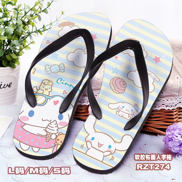 

cinnamoroll fashion anime customized slipper cartoon summer beach shoes home slippers men woman gifts, Black