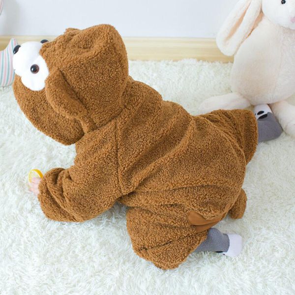 

2019 infant romper baby boys girls jumpsuit new born bebe clothing hooded toddler baby clothes cute bear romper baby costumes y200320, Blue