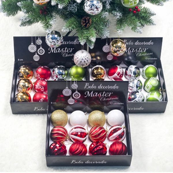 

12pcs christmas tree ball pendants decor ball bauble christmas party hanging ornament decorations for home xmas decoration
