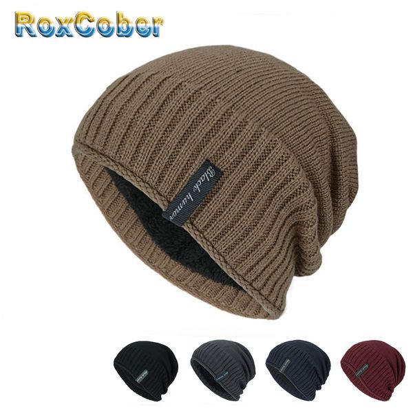 

winter warm knitted hats skullies beanies hats for men women bonnet wool scarf caps gorros male warm solid beanie hat bomber hat mx191130, Blue;gray