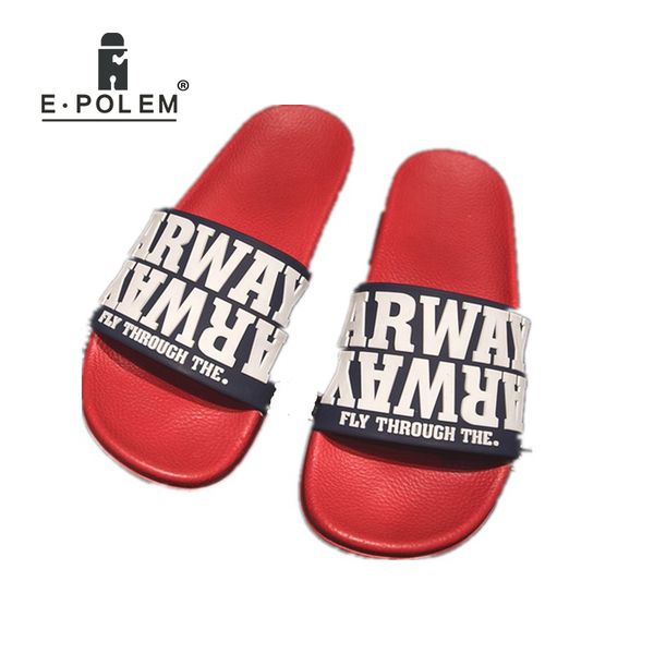 

ins internet star fashion style men's comfortable slippers male anti-slip soft bottom letters flip flops beach slipper shoes, Black