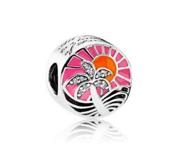 

2017 лето подлинных серебряного шарик приспосабливает для пандора браслеты оригинального 100% 925 стерлингового серебра шарика тропического, Black