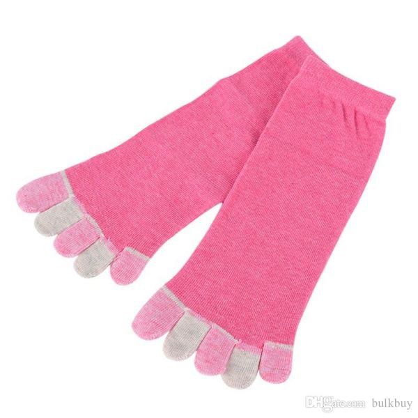 

summer women's cotton socks sport foot breathable slip ankle five finger toe socks, Black