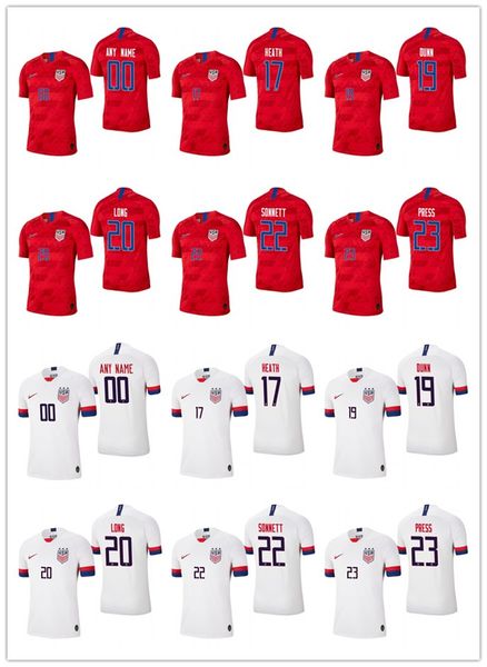 

Men u a 17 tobin heath 19 cry tal dunn 20 allie long 22 emily onnett 23 chri ten white red 2019 world cup cu tom jer ey