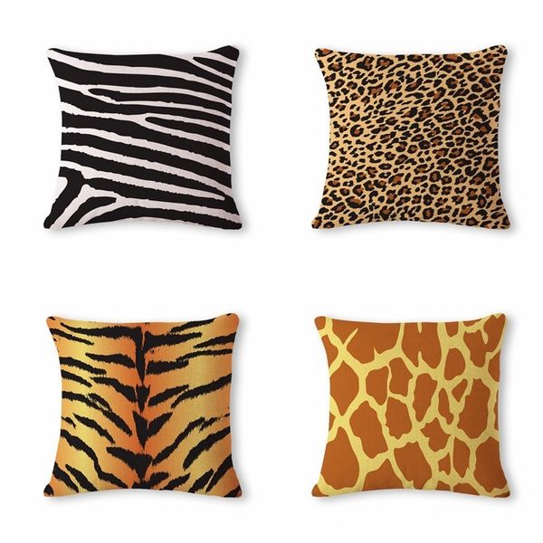 

beautiful originality leopard print pattern cotton flax pillow back cushion