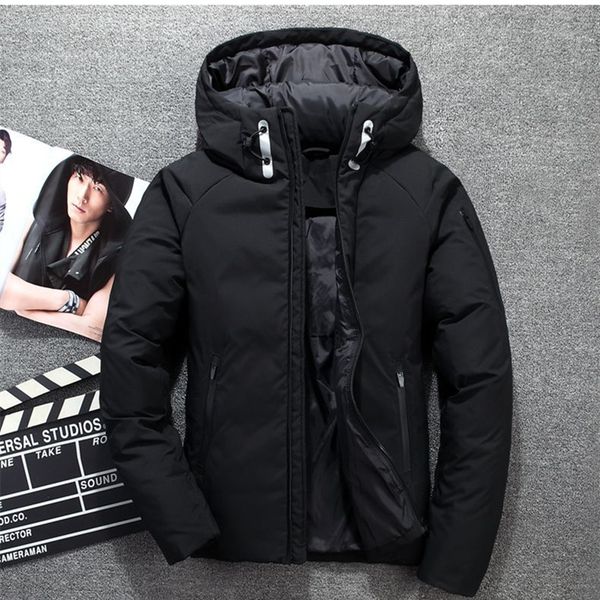 

men's hooded winter outdoor windproof men's down jacket, Black