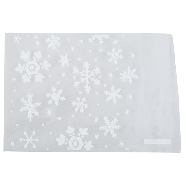 

50 clear snowflake cookie bag, plastic cellophane adhesive sealant, bakery gift cello bags