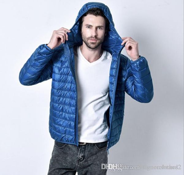 

mens зимы сплошного цвета верхняя одежда crew neck zipper мода тонкие с hat с длинным рукавом homme одежда, Black