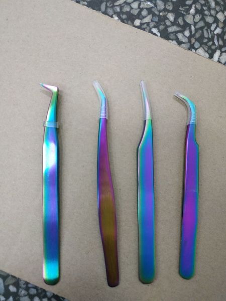 

by dhl 500pcs stainless steel eyelashes tweezers professional for lashes extension decor anti-static eyelash tweezer new