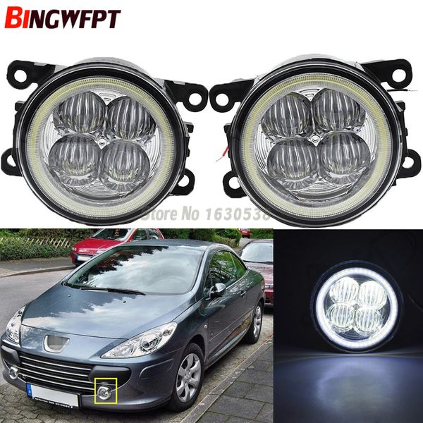 

2x super bright angel eyes white blue led fog light lamp for 207 307 407 607 3008 2000-2013