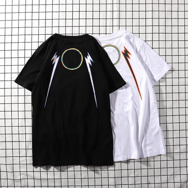 

черный белый мода лето мужчины женщины футболки хлопок тис хип-хоп уличная одежда поло письмо печати высокого качества повседневная прохладн, White;black