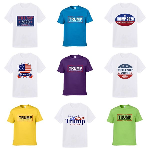 

wholesale new style designer trump t shirts skull rvet printing trump t-shirt men simple fashion trend short sleeve casual cotton luxury shi, White;black