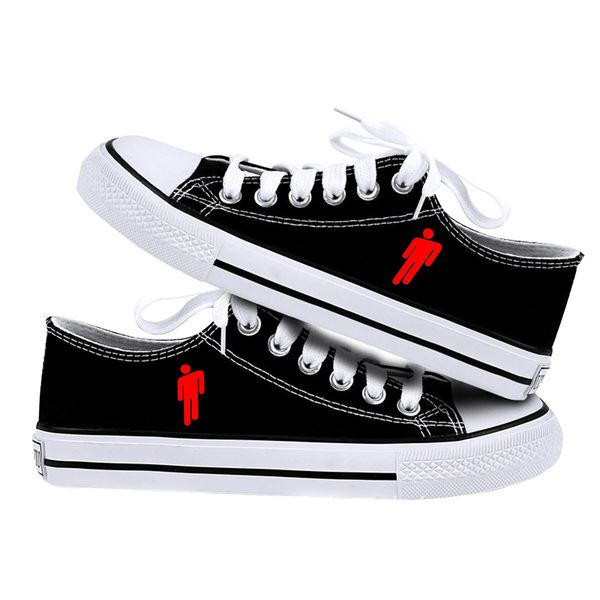 

billie eilish periphery pattern low help canvas men and women fund ventilation shoe casual shoes mx200425, Black