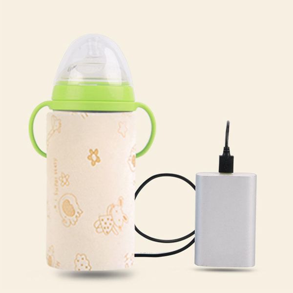 

USB Baby Bottle Warmer Portable Travel Milk Warmer Infant Feeding Bottle Heated Cover Insulation Thermostat Food Heater