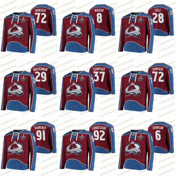 

colorado avalanche 2020 stanley cup playoffs jersey mikko rantanen nathan mackinnon gabriel landeskog nazem kadri arik johnson hoodies, Black;red