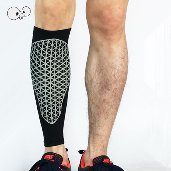 

1 pcs men women base layer compression cycling calf support shin guard running soccer football basketball leg sleeve, Black;yellow
