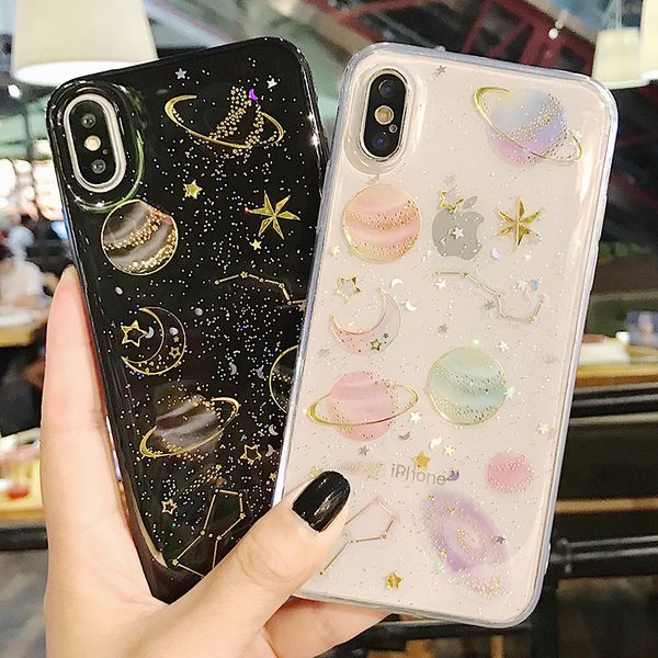 

Необычные Универсальный Giltter Чехол для Iphone 6 6s 7 8 Plus X Xr Xs Max 11 Pro Planet Звездное Phone Case