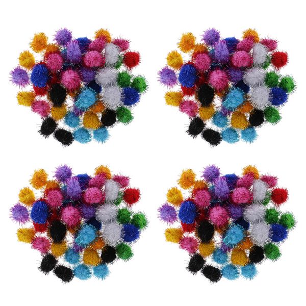 

200 pieces glitter tinsel pompom balls for play