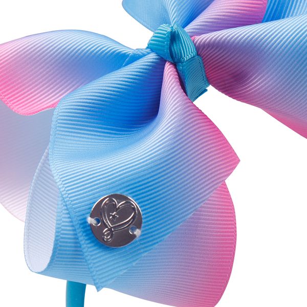 

girls hair bow hairbands handmade rainbow printed ribbon knot bow headband hair hoop for children kids hair accessories, Slivery;white