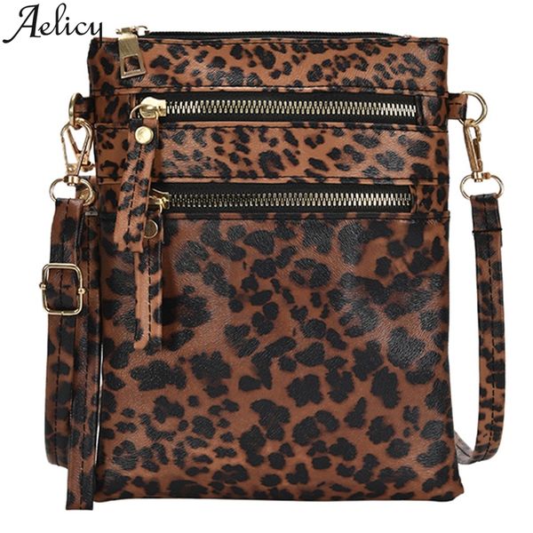 

aelicy crossbody bags for women 2019 fashionable lady leopard zipper shopping shoulder tote messenger handbag mobile phone bag