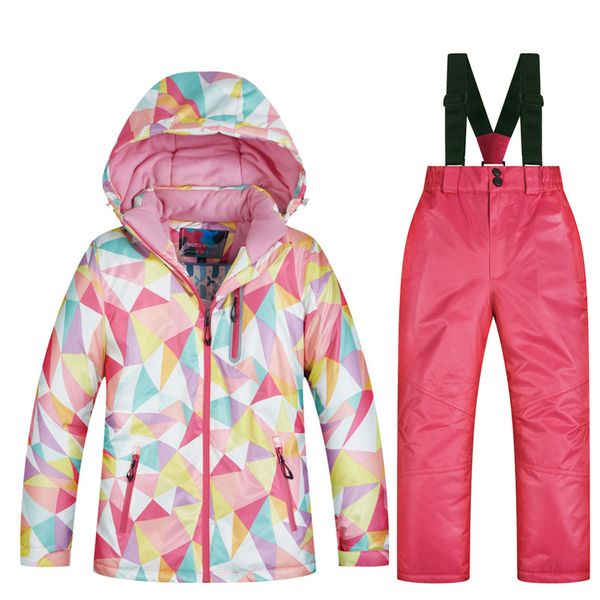

kids ski suit children windproof waterproof colorful girls for boy snowboard snow jackets and pants winter dress
