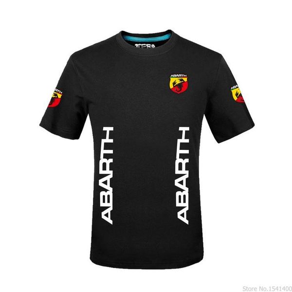 

новое лето для мужчин и женщин abarth футболка сплошной цвет топы повседневная t, White;black