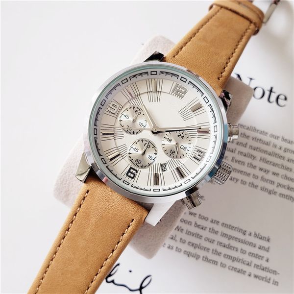 

2020 внешней торговли горячим с роскошным мужские часы автоматический календарь моды кварцевые часы из нержавеющей стали мужчин повседневный, Slivery;brown