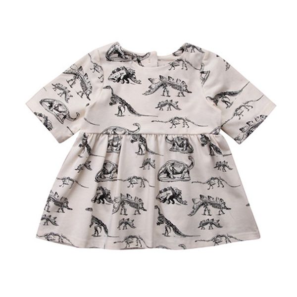 

Kids Newborn Baby Girls Half Sleeve Dinosaur Princess Dress Outfits Cotton 0-3Y O-neck Long Sleeve Fashion Cotton Baby Clothes