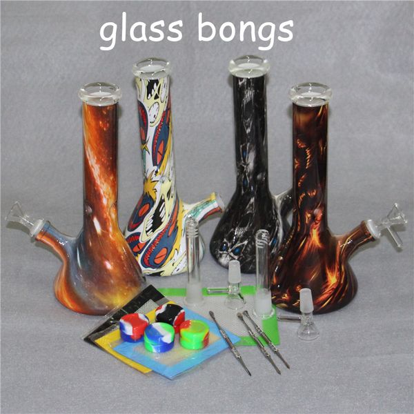 spessore bicchiere di vetro base tubi dell'acqua narghilè glassbong raccoglitore di ghiaccio per fumare 10,5 