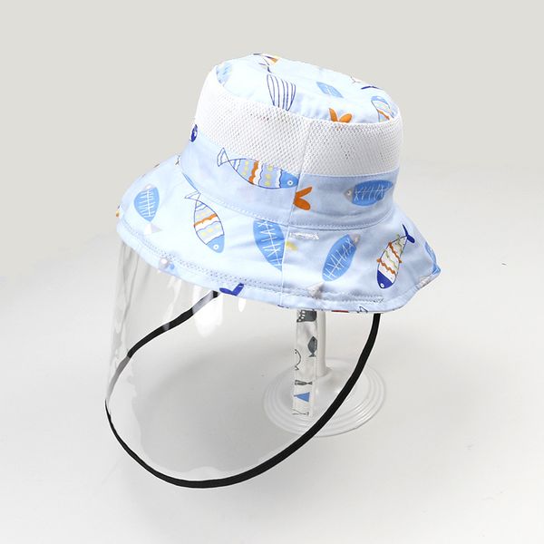 

new baby cute detachable bucket age 4 to 8 children hat transparent tpu shield children sunhat student anit-dust cap