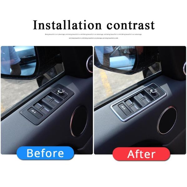 

4pcs abs chrome window lift button frame trim for landrover sport rr sport 2014-2017 car interior accessories