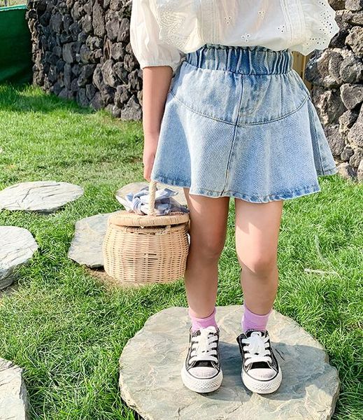 

2020 new girls denim ruffles skirt fashion summer girls skirts 2-7t qh7