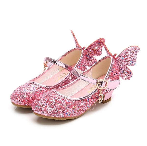 

mxhy 2019 new summer girls casual children' bow single shoes korean princess crystal high heels shoes children princess, Black;grey