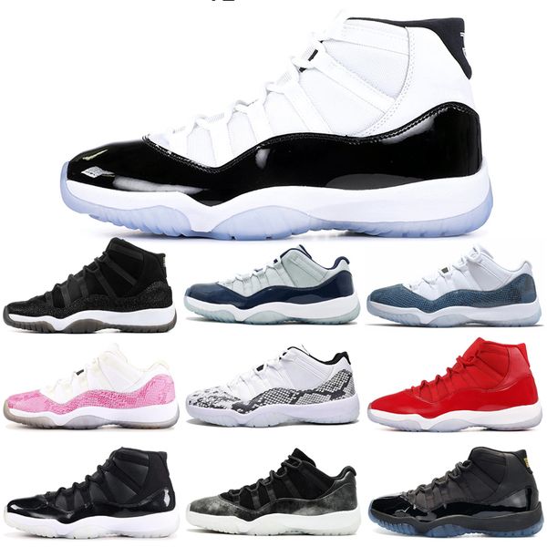 

2020 new 11 11s men basketball shoes snakeskin cap and gown concord platinum tint orange trance women mens trainer sports sneakers 5.5-13