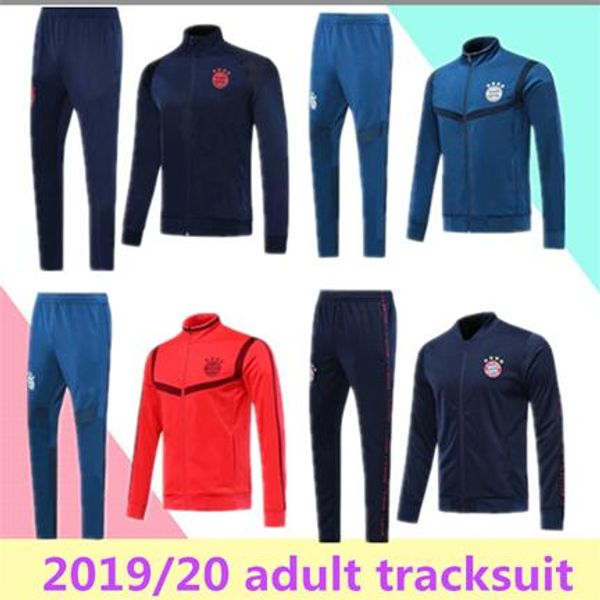 

2019/20 bayern munich soccer jacket tracksuit 2019 2020 survetement vidal lewandowski muller robben james full zipper jacket training suit, Black;yellow