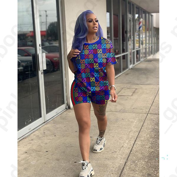 

designer women summer tracksuits letters stars printed tshirt + shorts 2pcs clothing sets luxury t-shirt fashion outfits sportswear d4103, Gray
